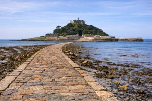 St Michael’s Mount in Cornwall at low tide