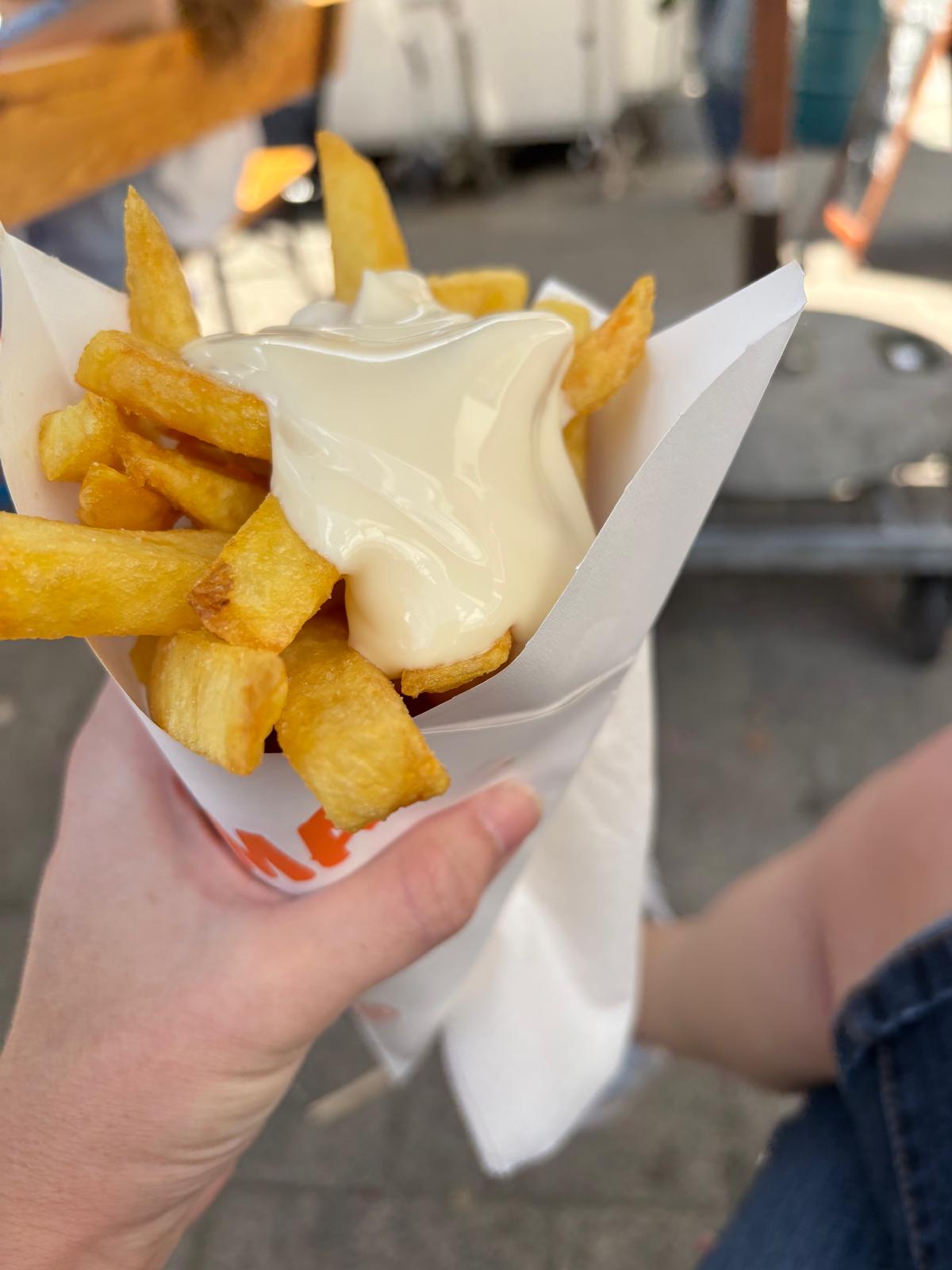 Dutch Fries with mayonaise. Albert Cuyp Marke